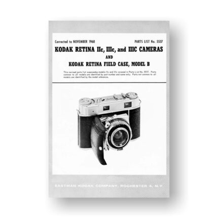 Kodak Retina-III Parts List | 35mm Rangefinder