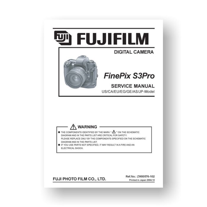 Fuji S3-PRO Repair Manual Parts List | Digital SLR