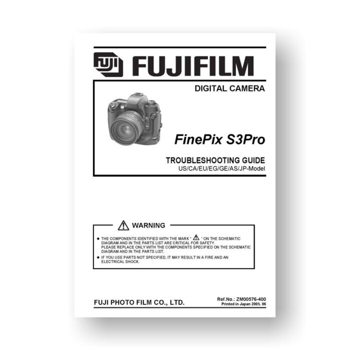 Fuji S3-PRO Repair Manual Parts List | Digital SLR