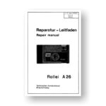 Rollei A26 Repair Manual Parts List | 126 Film Cameras