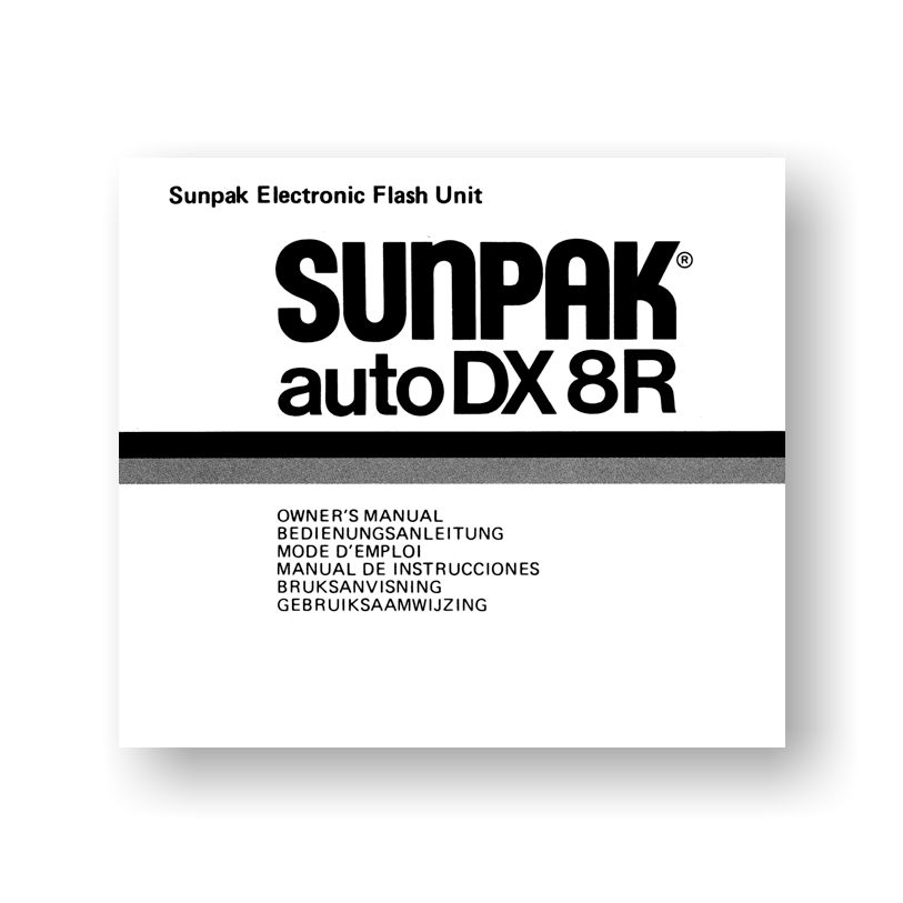 Sunpak Auto-DX8R Owners Manual | Ring Flash | USCamera Manuals +