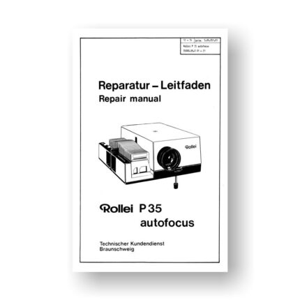 Rollei P35AF Repair Manual Parts List | 35mm Slide Projector