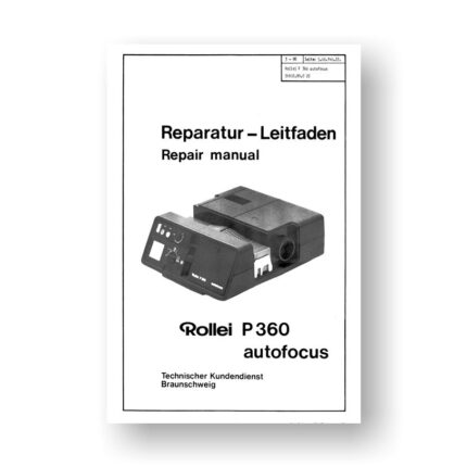 Rollei P360AF Repair Manual Parts List