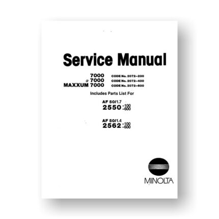 Minolta Maxxum 7000 Service-Manual