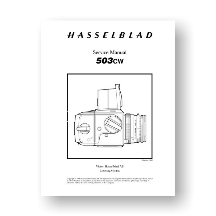 Hasselblad 503CW Service Manual Parts List