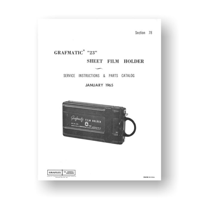 Grafmatic 23 Film Holder | Service Information Parts Catalog