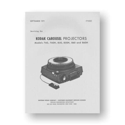 Kodak Old-Carousel2 Service Manual | 760 | 760H | 850 | 850H | 860 | 860H