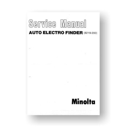 Minolta XM-AE Finder Service Manual Parts List | XK SLR Film Camera