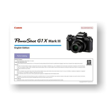 Canon PowerShot G1X MK III Parts-List