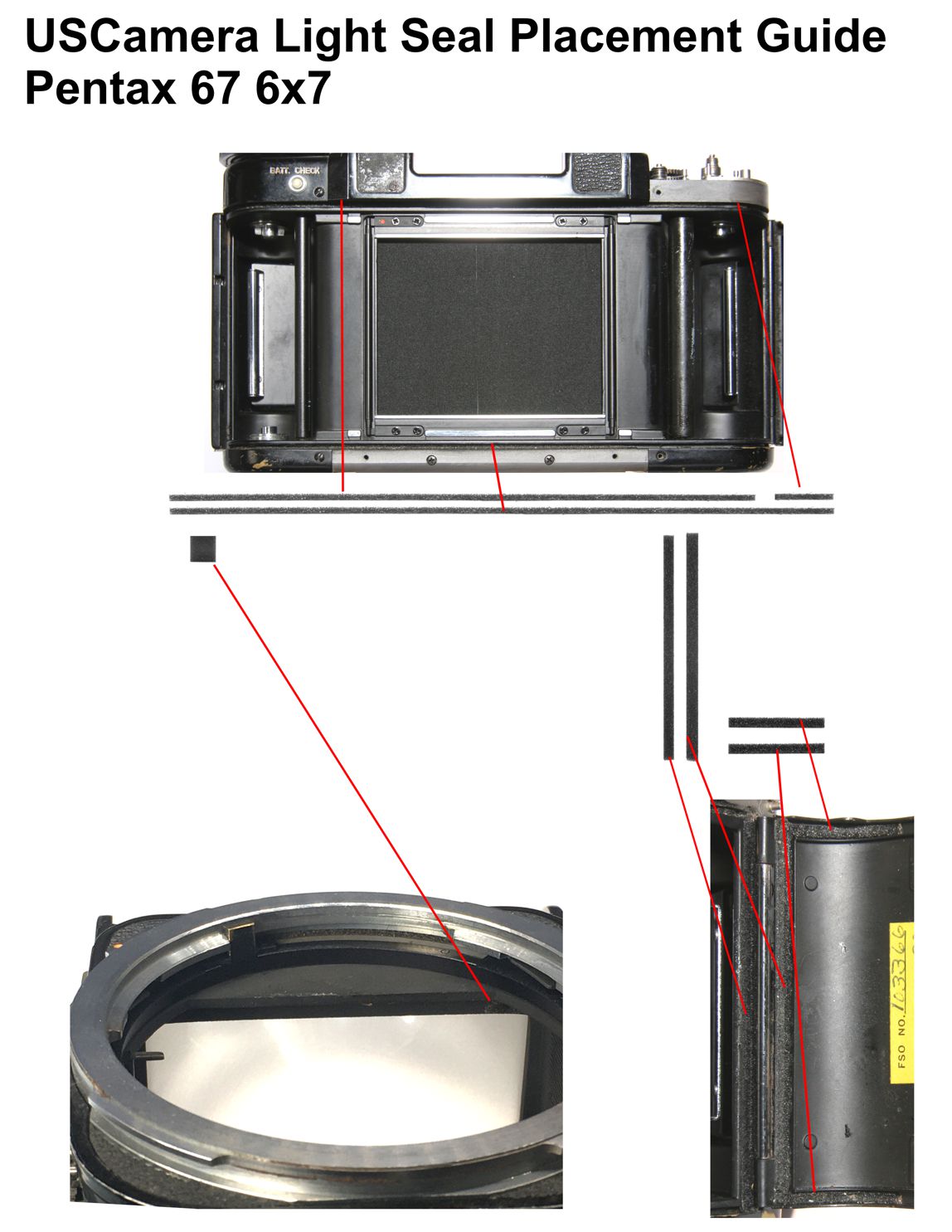 USCamera Light Seal Placement Guide | Pentax 67 | 6x7