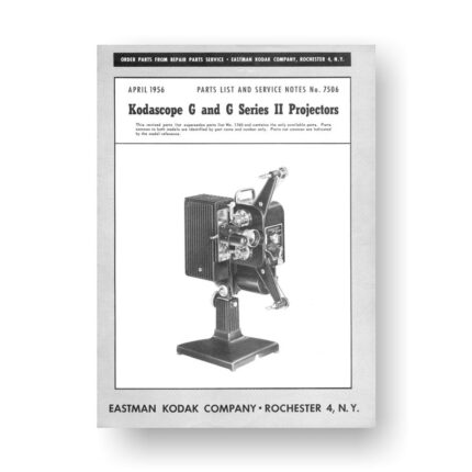 Kodascope G GII Projector Service Manual Parts List PDF Download