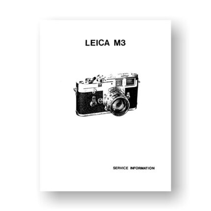 Leica M3 Service Information Manual Part List | 35mm Film Cameras