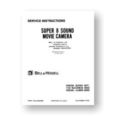 Bell & Howell 1237A  Service Manual Parts List | Sears 584.91990 | Super 8 Sound Movie Camera