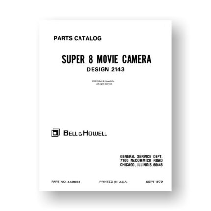 Bell & Howell 2144 Service Manual Parts List | Super 8 Camera