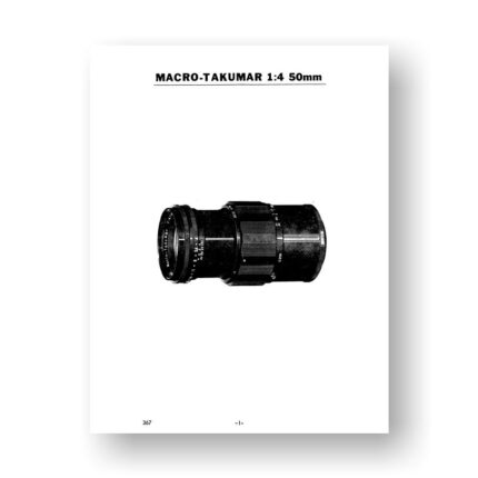 Pentax #367 MT 50 4.0 Parts List | Macro Takumar | M42 SLR Lenses
