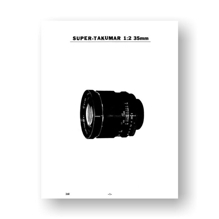 Pentax #368 ST 35 2.0 Parts List