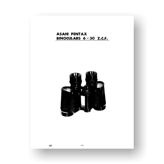 Asahi Pentax 6X30 Z.C.F. Parts List
