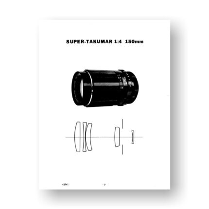 Pentax 43741 ST 150 4.0 Parts List | Super Takumar