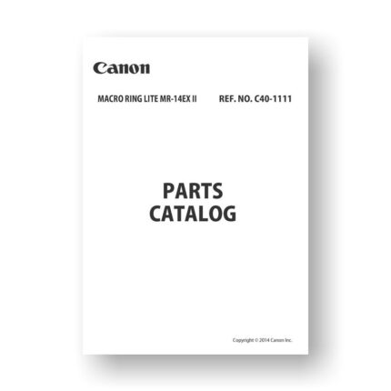 Canon MR-14EX II Parts Catalog