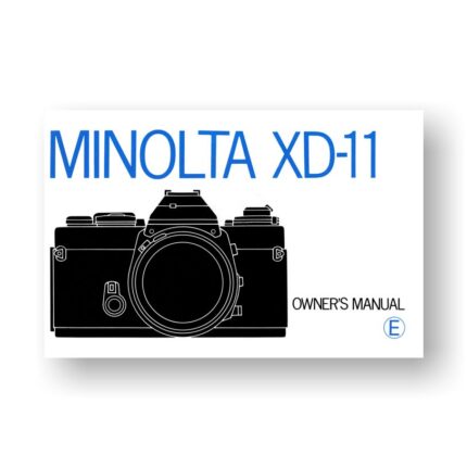 Minolta XD-11 Owners Manual