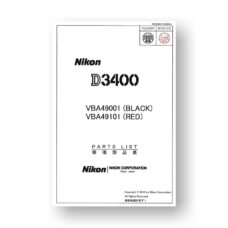 Nikon D3400 Parts List