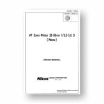 Nikon JAA76951 Repair Manual | Nikkor AF 28-80 3.5-5.6 D