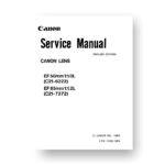 Canon CY8-1200-059 Service Manual Parts Catalog | EF 50 1.0 L | EF 85 1.2 L