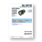 Sony SAL13518Z Service Manual Parts List | Sonnar 135 2.8 ZA | Sonnar T* 135 2.8 ZA