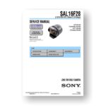 Sony SAL16-2.8 Service Manual Parts List | Fish Eye Lens