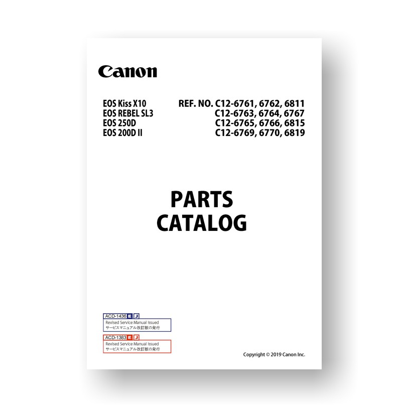 Canon EOS SL3 Parts Catalog | EOS Kiss X10 | EOS 250D | EOS 200D II