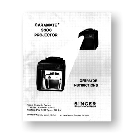 Singer 3300 Caramate Owners Manual