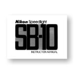 Nikon Speedlight SB-10 Flash Unit Owners Manual PDF