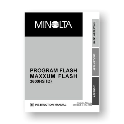 Minolta 3600HSD Owners Manual