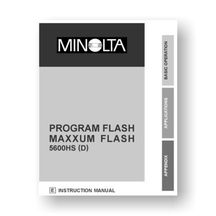 Minolta 5600 HSD Owners Manual