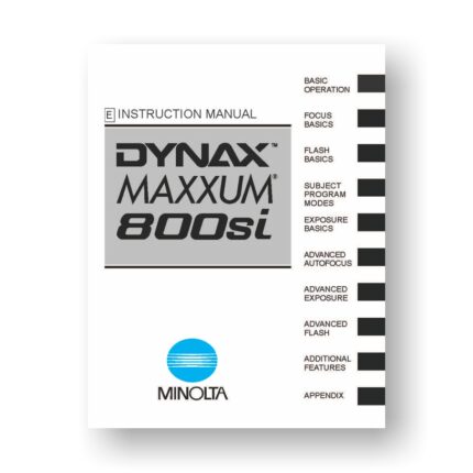 Minolta 800si Owners Manual