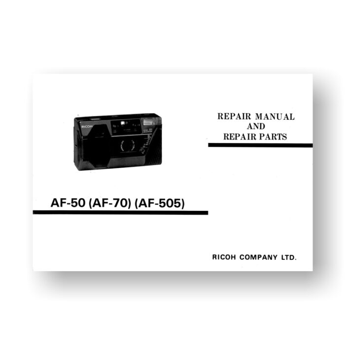 Ricoh AF-50 Repair Manual Parts List