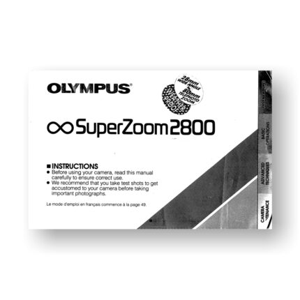 Olympus SuperZoom 2800 Owners Manual