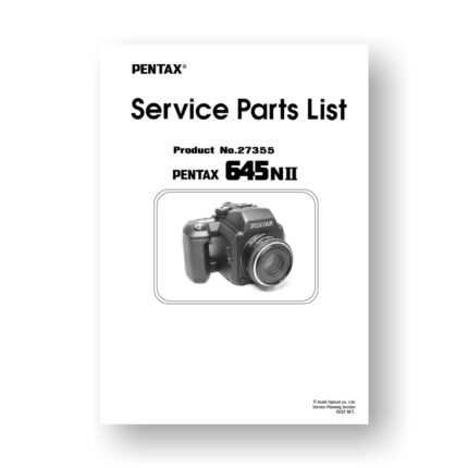 Pentax 645Nii Service Parts List | Medium Format SLR