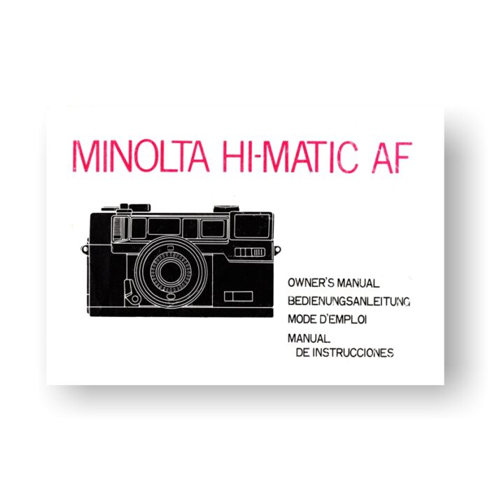 Minolta Hi-Matic AF Owners Manual