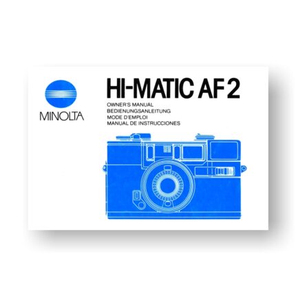 Minolta Hi-Matic AF2 Owners Manual