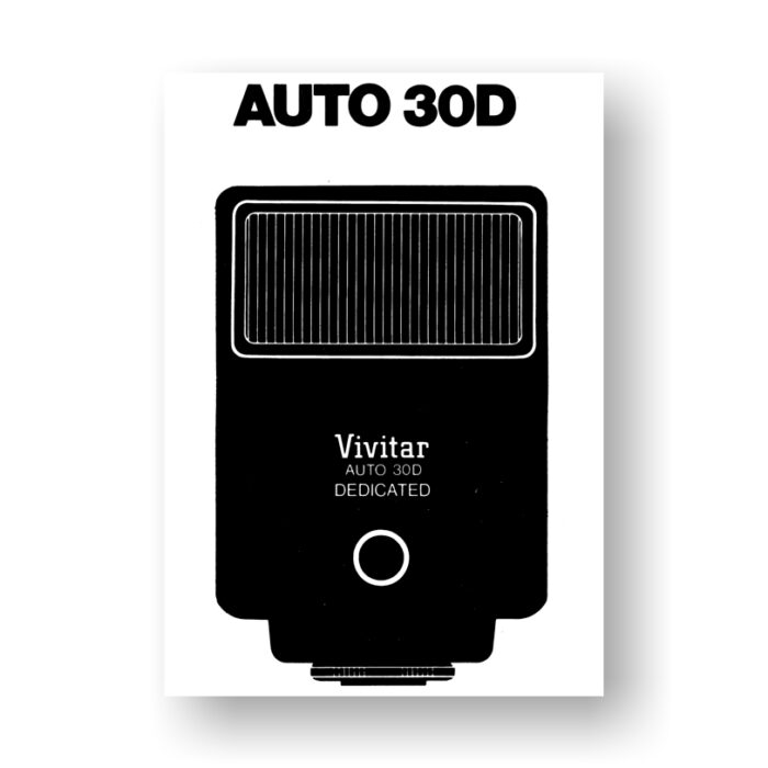 Vivitar Auto 30D Owners Manual