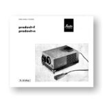 Leitz Pradovit-f Instructions | Pradovit-n
