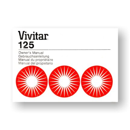 Vivitar 125 Owners Manual