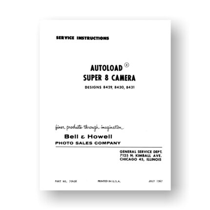 Bell & Howell 8429 8430 8432 Service Manual Parts List