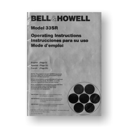 Bell & Howell 33SR Owners Manual