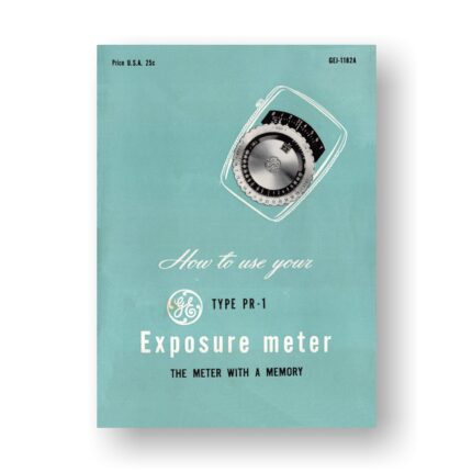 GE PR-1 Light Meter User Manual
