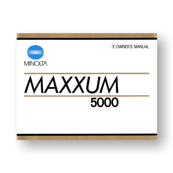 Minolta Maxxum 5000 Owners Manual