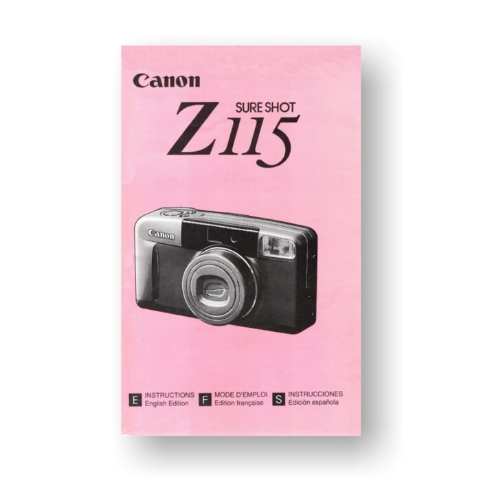 Canon Sure Shot Z115 Owners Manual