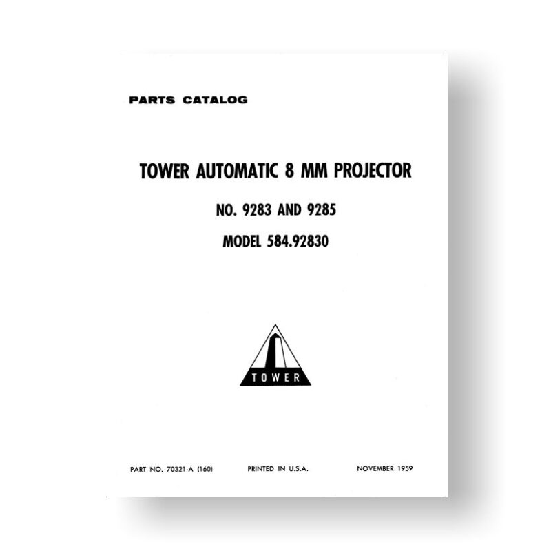 Bell & Howell 9283 9285 Parts Catalog - Sears 584.92800 | USC