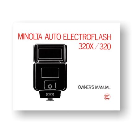 Minolta 320 - 320X Owners Manual